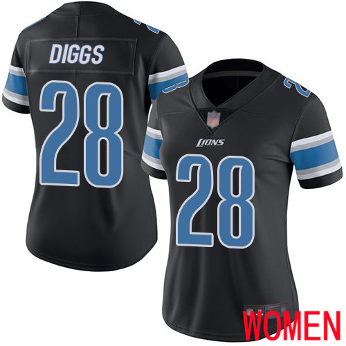 Detroit Lions Limited Black Women Quandre Diggs Jersey NFL Football #28 Rush Vapor Untouchable